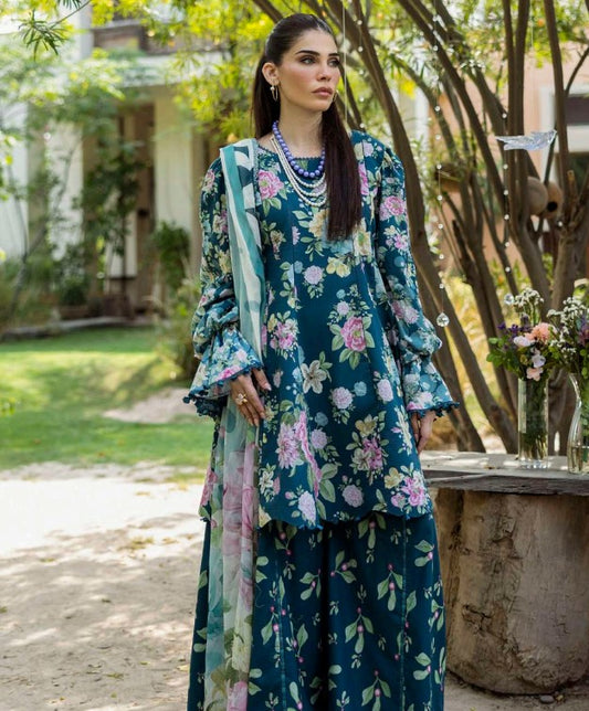 Elaf Prints With Chiffon Dupatta-D01B