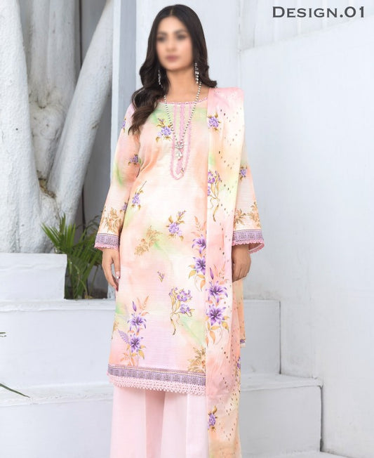 Fantak Silsila Printed Lawn-D01