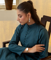 ManahilLakhani Solid Jacquard RTW-01 Green