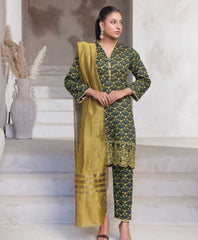 Saphron Stitched Prinkari Lawn-D02