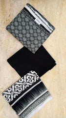 Regalia Printed Black & White Lawn-D02