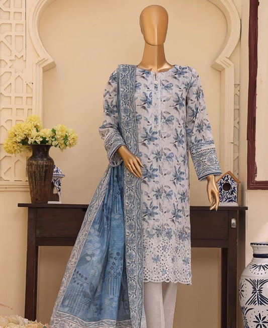 HZ Mehak Printed Emb Lawn-MEC-509