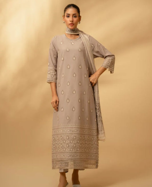 Zouj Chikankari Lawn-D02