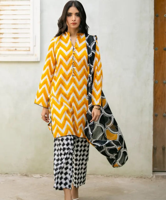 Regalia Stella Stitched 03 Pcs Lawn-D02