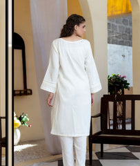 ManahilLakhani Solid Jacquard RTW-03 Cream