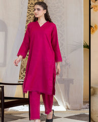 ManahilLakhani Solid Jacquard RTW-02 Hot Pink