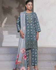 Saphron Stitched Prinkari Lawn-D03