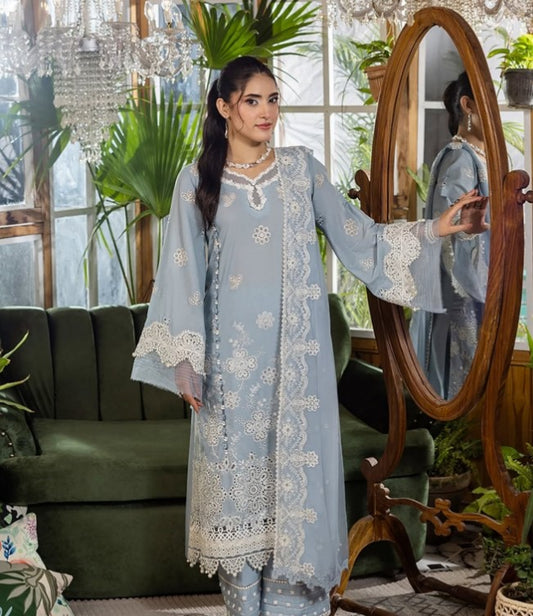 E Craft Chikankari Chiffon Dupatt-EEC-3B