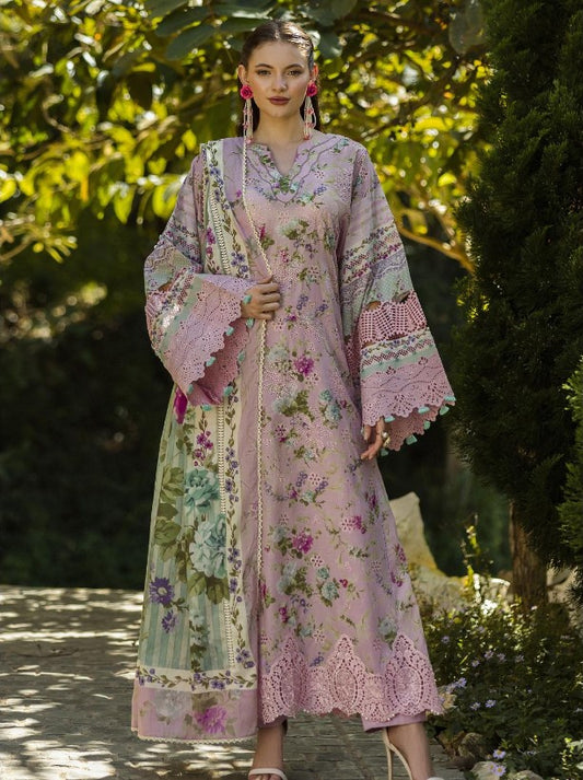 Elaf Print Chikankari Lawn-ELK-03B