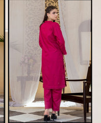 ManahilLakhani Solid Jacquard RTW-02 Hot Pink