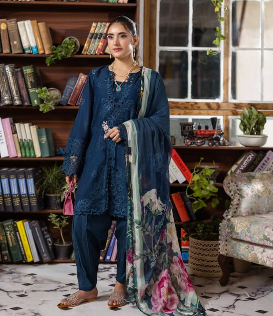 E Craft Chikankari Chiffon Dupatt-EEC-4B