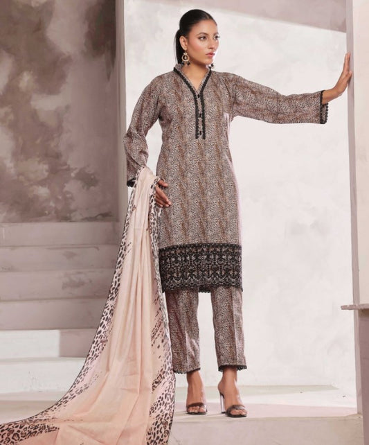 Saphron Stitched Prinkari Lawn-D05