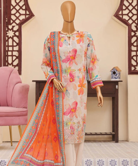 HZ Mehak Printed Emb Lawn-MEC-510