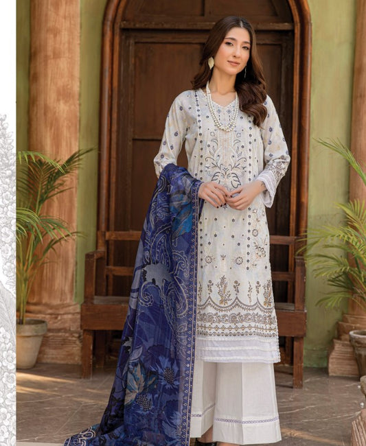 Abisha White Series Emb Lawn-D05