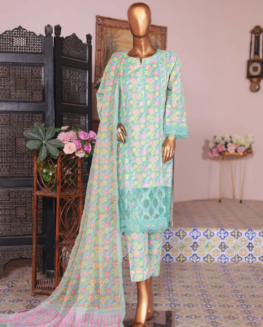 Sun Tex Stitched LaserKaari Lawn-D06