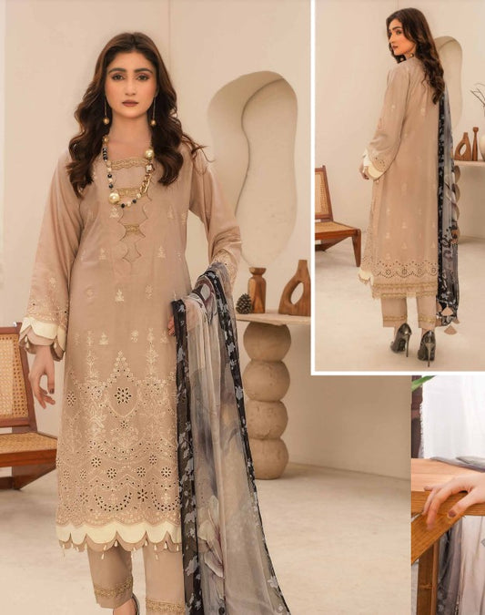 Aalaya Naveli Emb Boring Lawn-D06