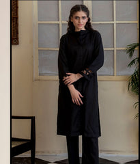 ManahilLakhani Solid Jacquard RTW-D06