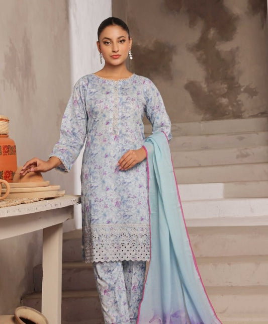 Saphron Stitched Prinkari Lawn-D06