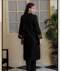 ManahilLakhani Solid Jacquard RTW-D06