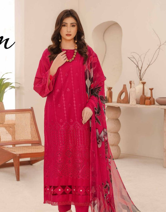 Aalaya Naveli Emb Boring Lawn-D07