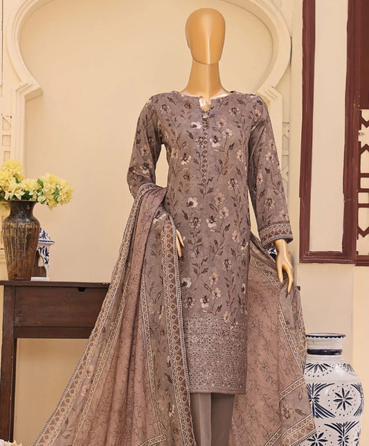 HZ Mehak Printed Emb Lawn-MEC-504