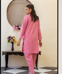 ManahilLakhani Solid Jacquard RTW-04 Pink