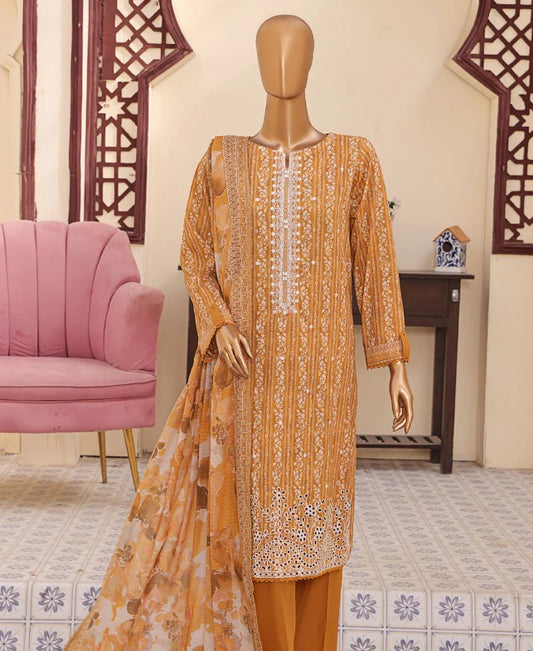 HZ Mehak Printed Emb Lawn-MEC-505