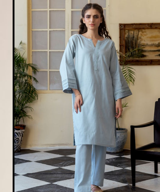 ManahilLakhani Solid Jacquard RTW-03 Grey