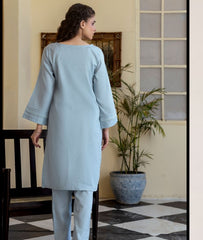 ManahilLakhani Solid Jacquard RTW-03 Grey