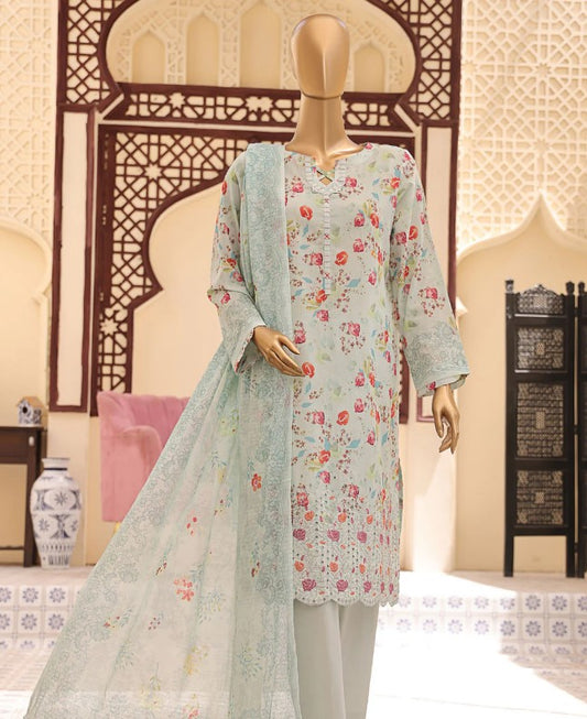 HZ Mehak Printed Emb Lawn-MEC-508