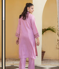 ManahilLakhani Solid Jacquard RTW- 05 Tea Pink