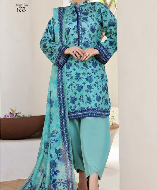 Aizal Ready To Wear 03 Pcs Lawn-D653