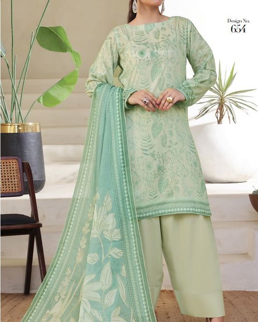 Aizal Ready To Wear 03 Pcs Lawn-D654