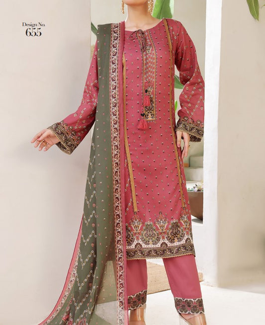 Aizal Ready To Wear 03 Pcs Lawn-D655