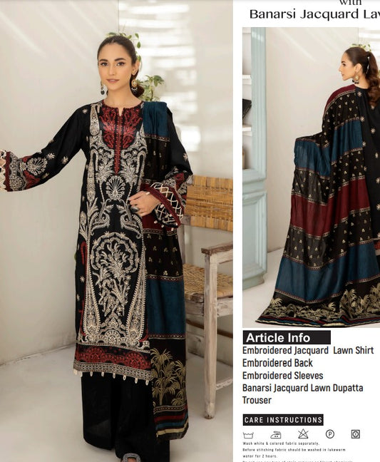 Johra Glamist Emb Jacquard Lawn-D751