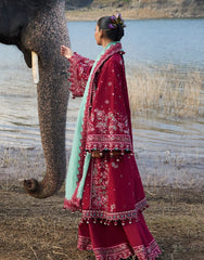 Hussain Rehar Luxury Lawn-Mahogany