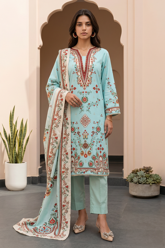 Zellbury Unstitched Lawn-D1022