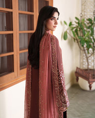 Roheenaz Mah-E -Noor Silk-Zarnish