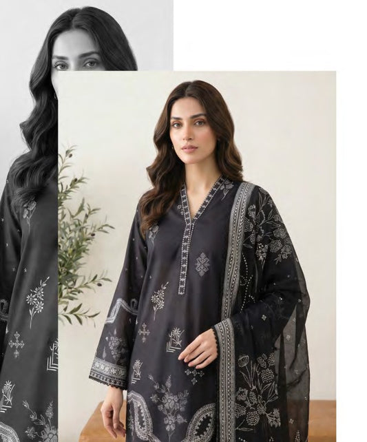 Lakhany Monochrome Lawn-LG-RK-0164