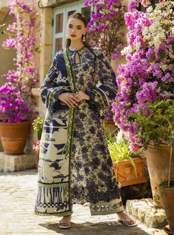 Elaf Print Chikankari Lawn-ELK-01A