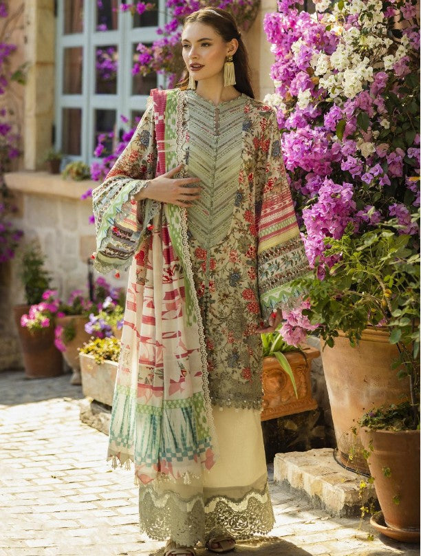 Elaf Print Chikankari Lawn-ELK-01B