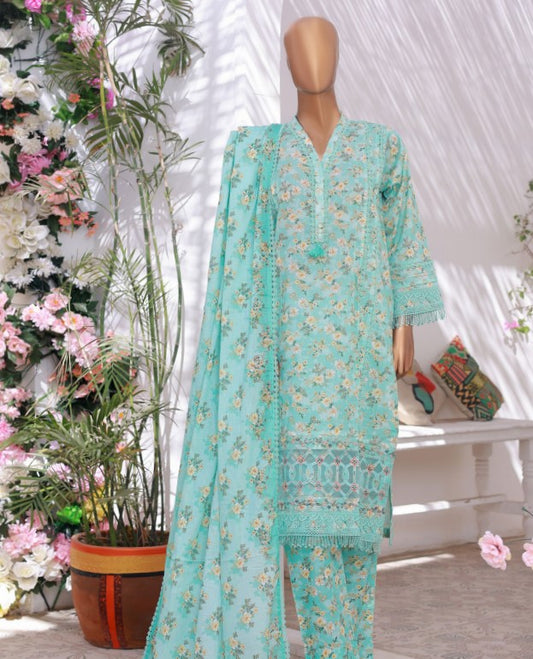 Oswah Stitch Cut Work Emb Lawn-D01