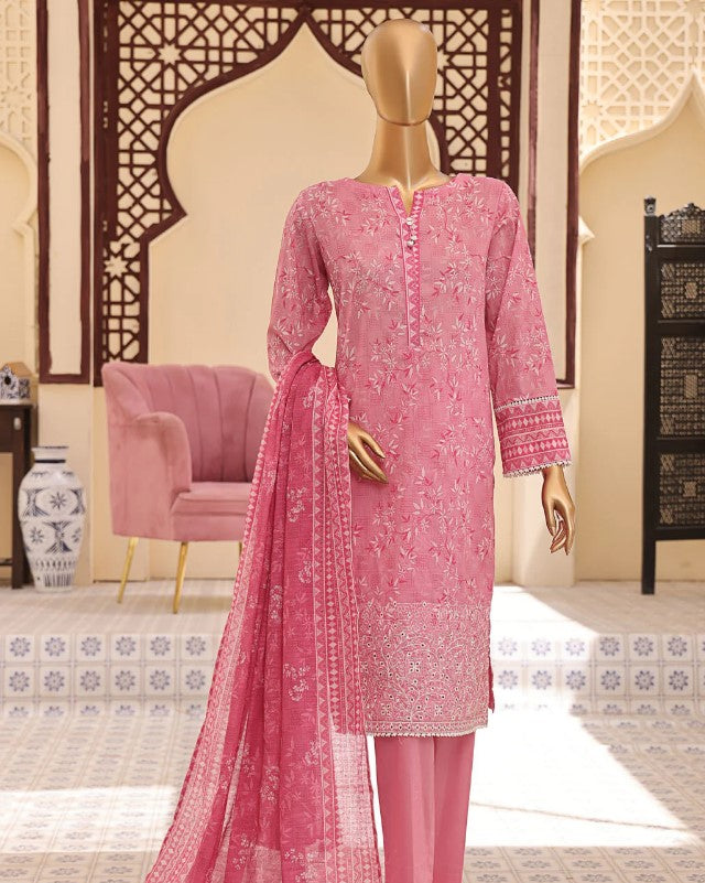 HZ Mehak Printed Emb Lawn-MEC-507