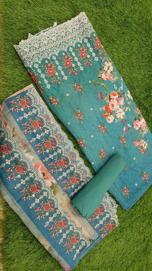 Bin Saeed Emb Chikankari Lawn-D01