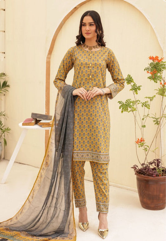 Zebtan Printed Lawn -D-01