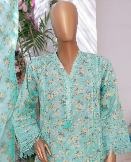 Oswah Stitch Cut Work Emb Lawn-D01