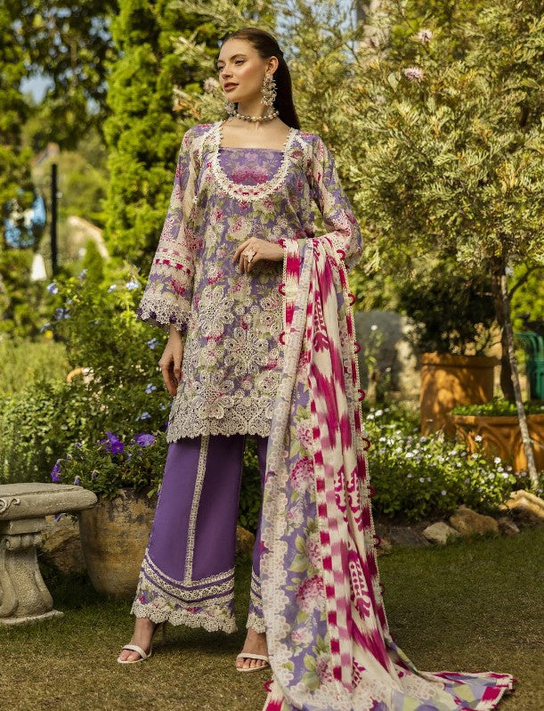 Elaf Print Chikankari Lawn-ELK-02A