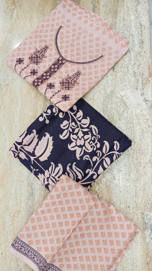 AK Classic Printed Emb Lawn-D02