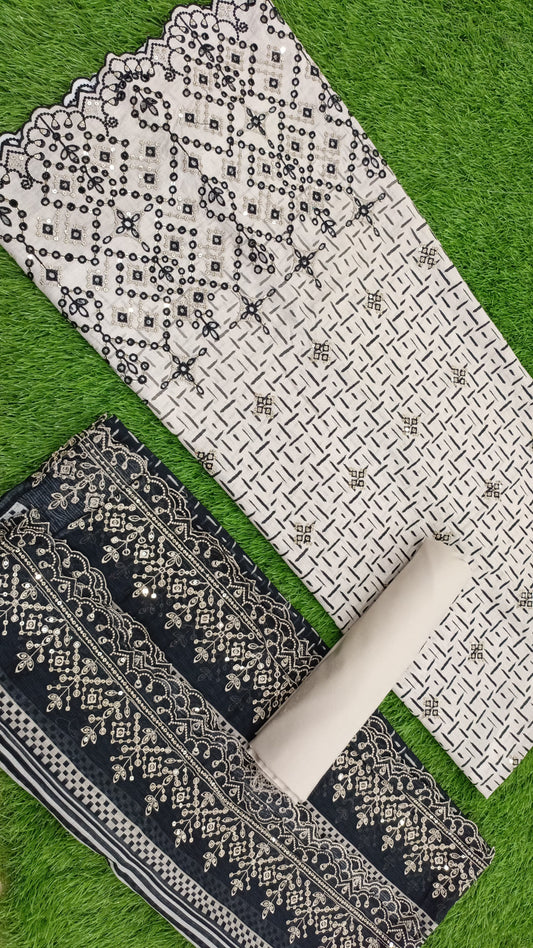 Bin Saeed Emb Chikankari Lawn-D02