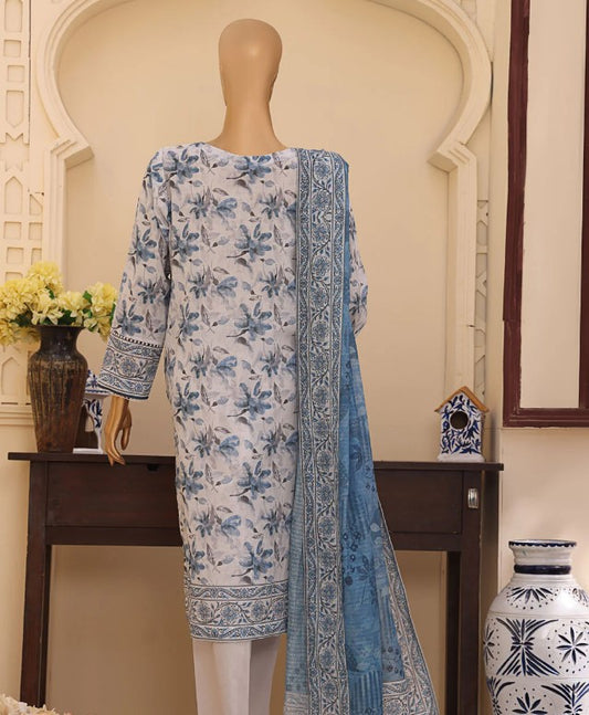 HZ Mehak Printed Emb Lawn-MEC-509